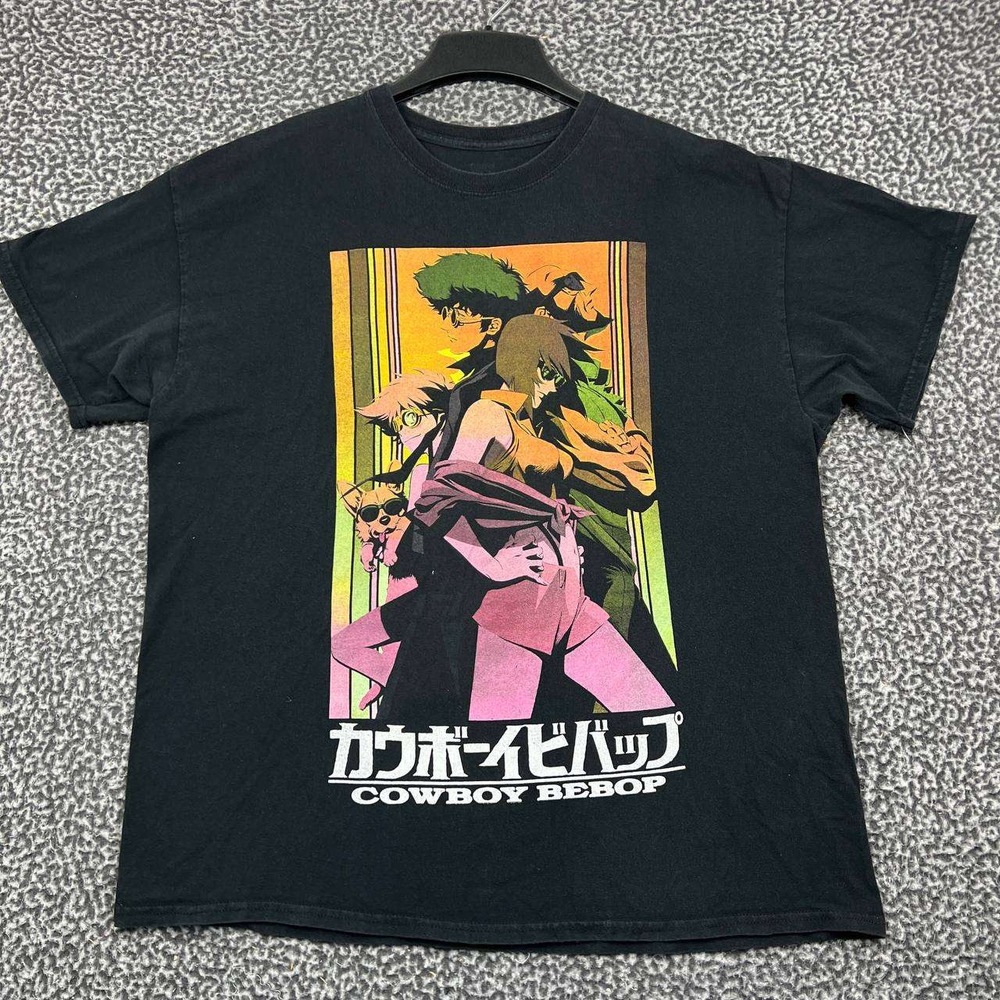 Cowboy Bebop Anime Graphic Shirt Men XL Black Short Sleeve Crew Neck